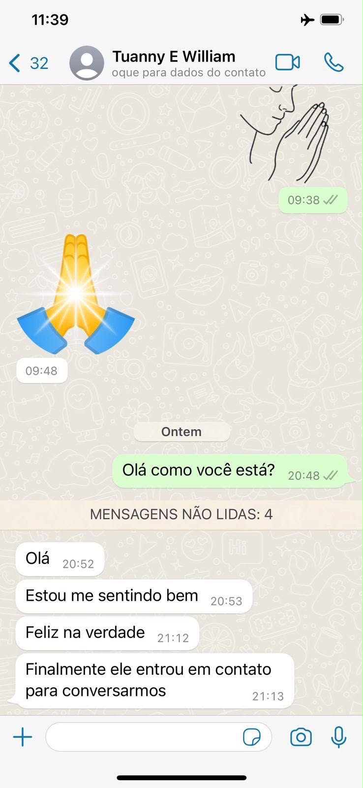 Print de conversa no WhatsApp com depoimento real de aluno 8
